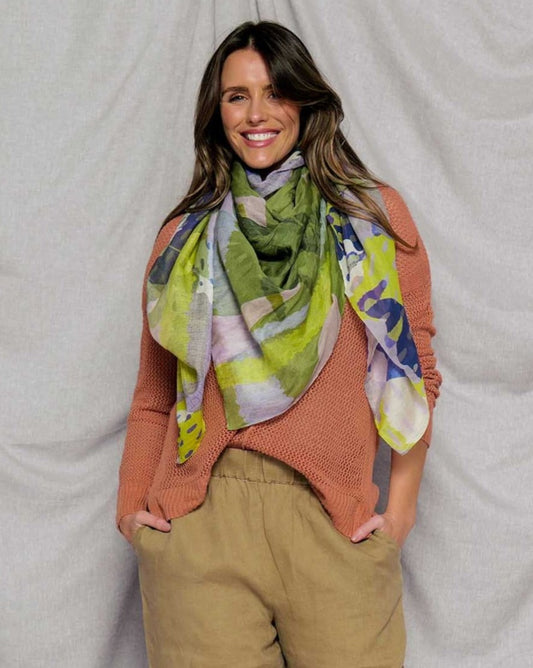 JOCOSE silk-cotton scarf