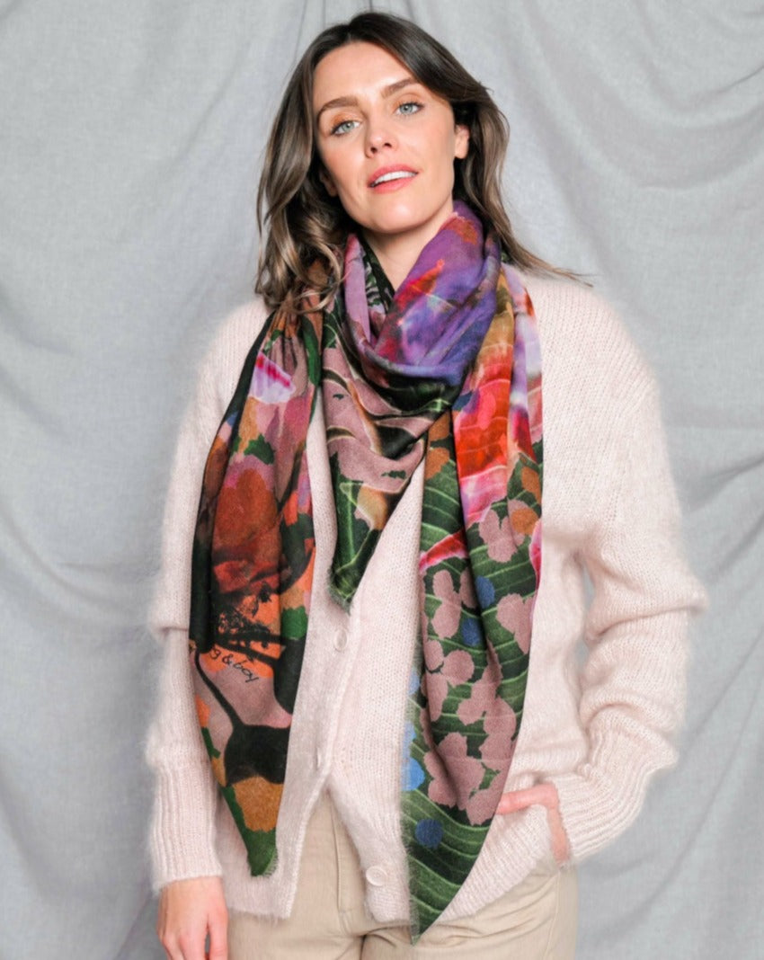 multicolour merino wool scarf 