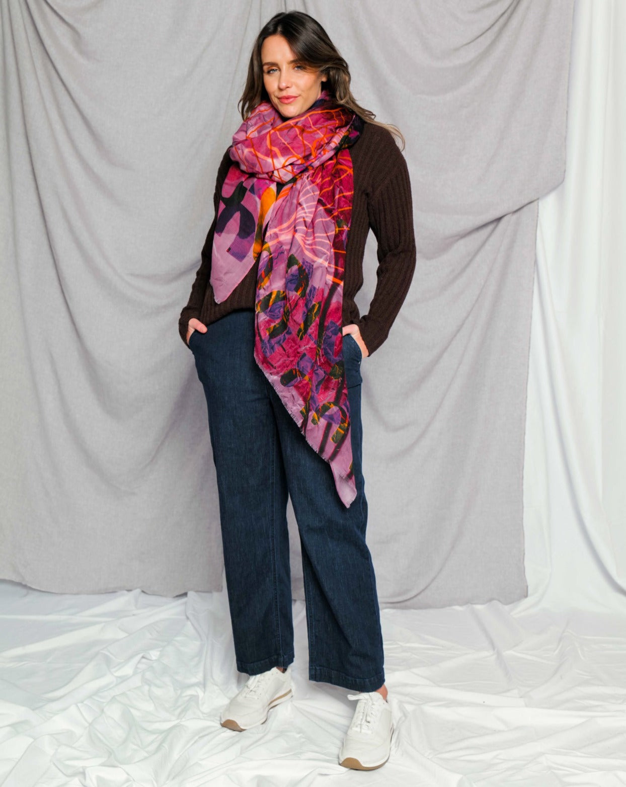 large pink scarf designed in melbourne australia