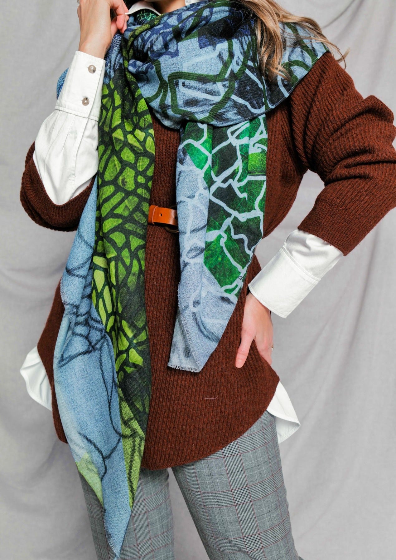 blue green scarf designed in melbourne australia 