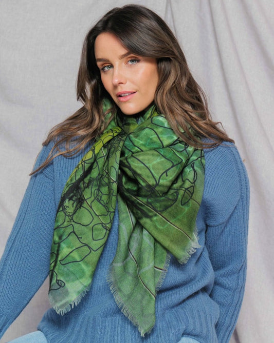 merino wool green scarf designed in melbourne australia 