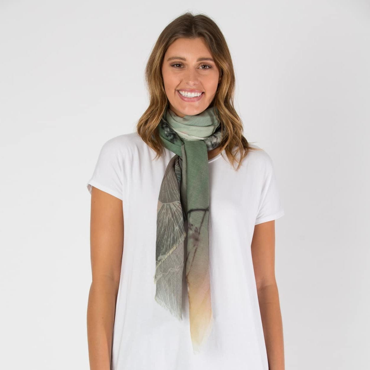 green wool scarf