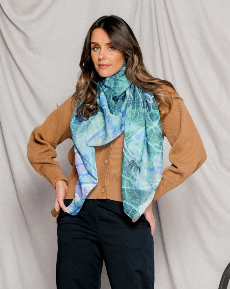 SOLDE silk-cotton scarf