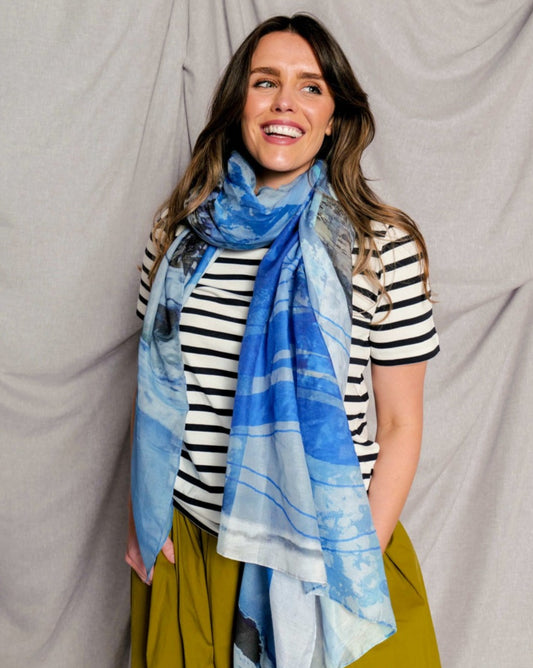 LIQUIDUM silk-cotton scarf