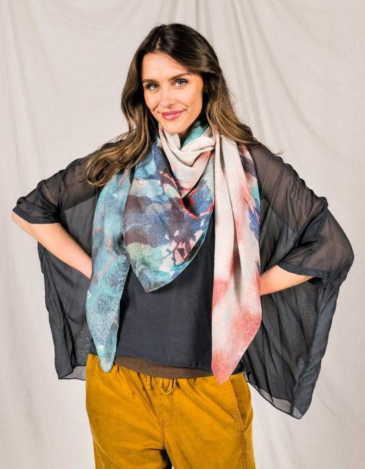 BARE silk-cotton scarf