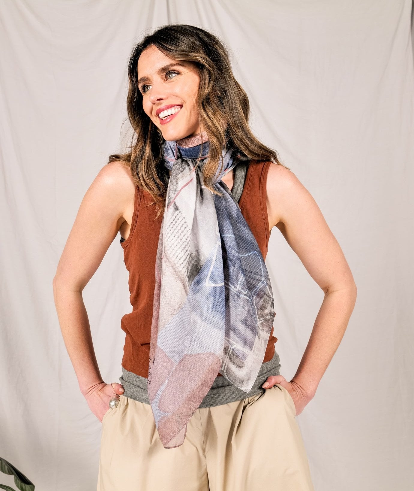 FIDARSI silk-cotton scarf