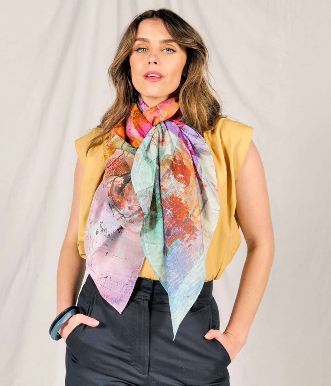 HABITUAL silk-cotton scarf