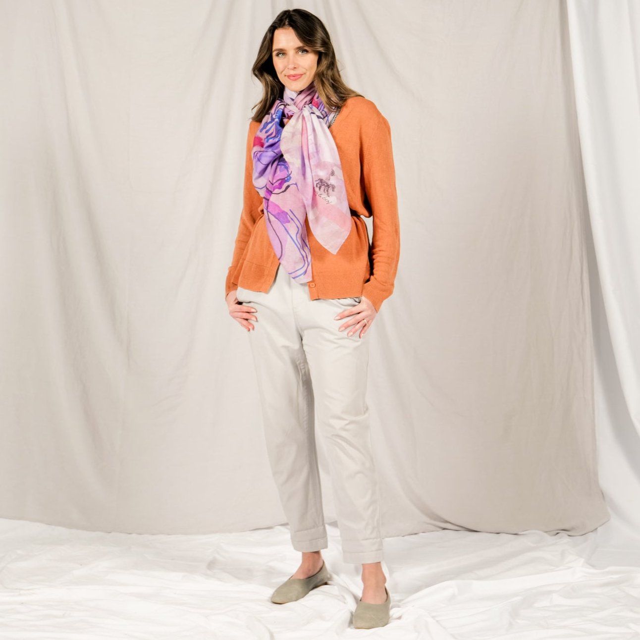 HAECCEITY silk-cotton scarf