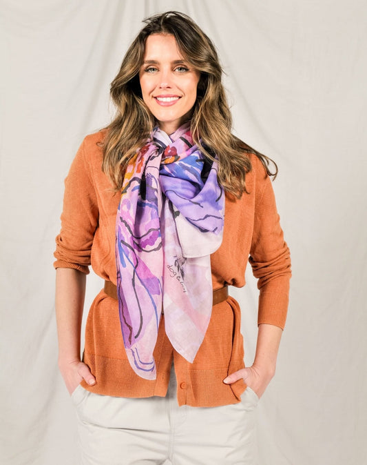 HAECCEITY silk-cotton scarf