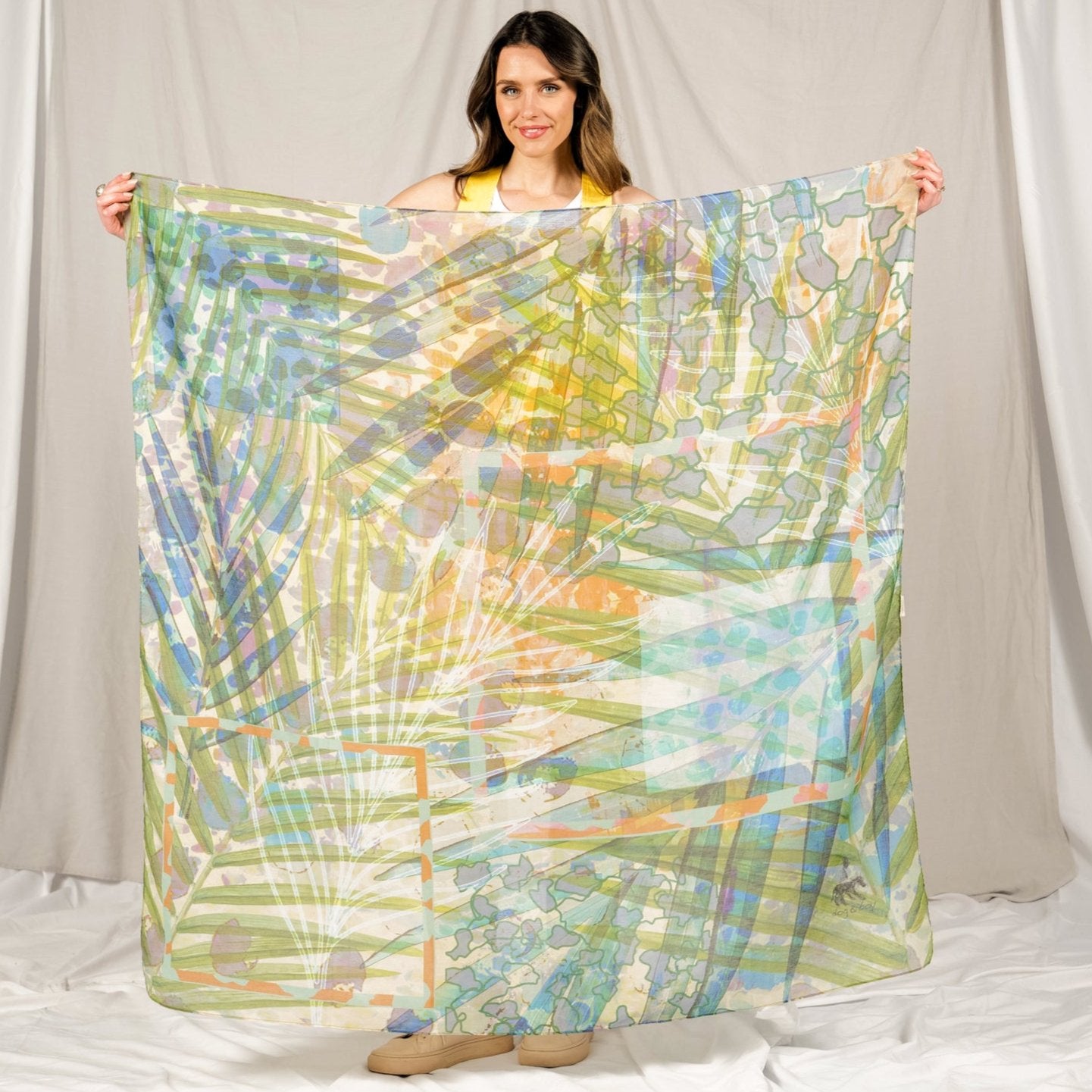 HALCYON silk-cotton scarf