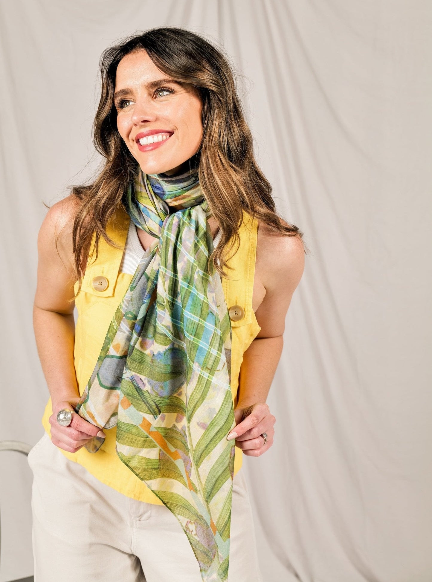 HALCYON silk-cotton scarf