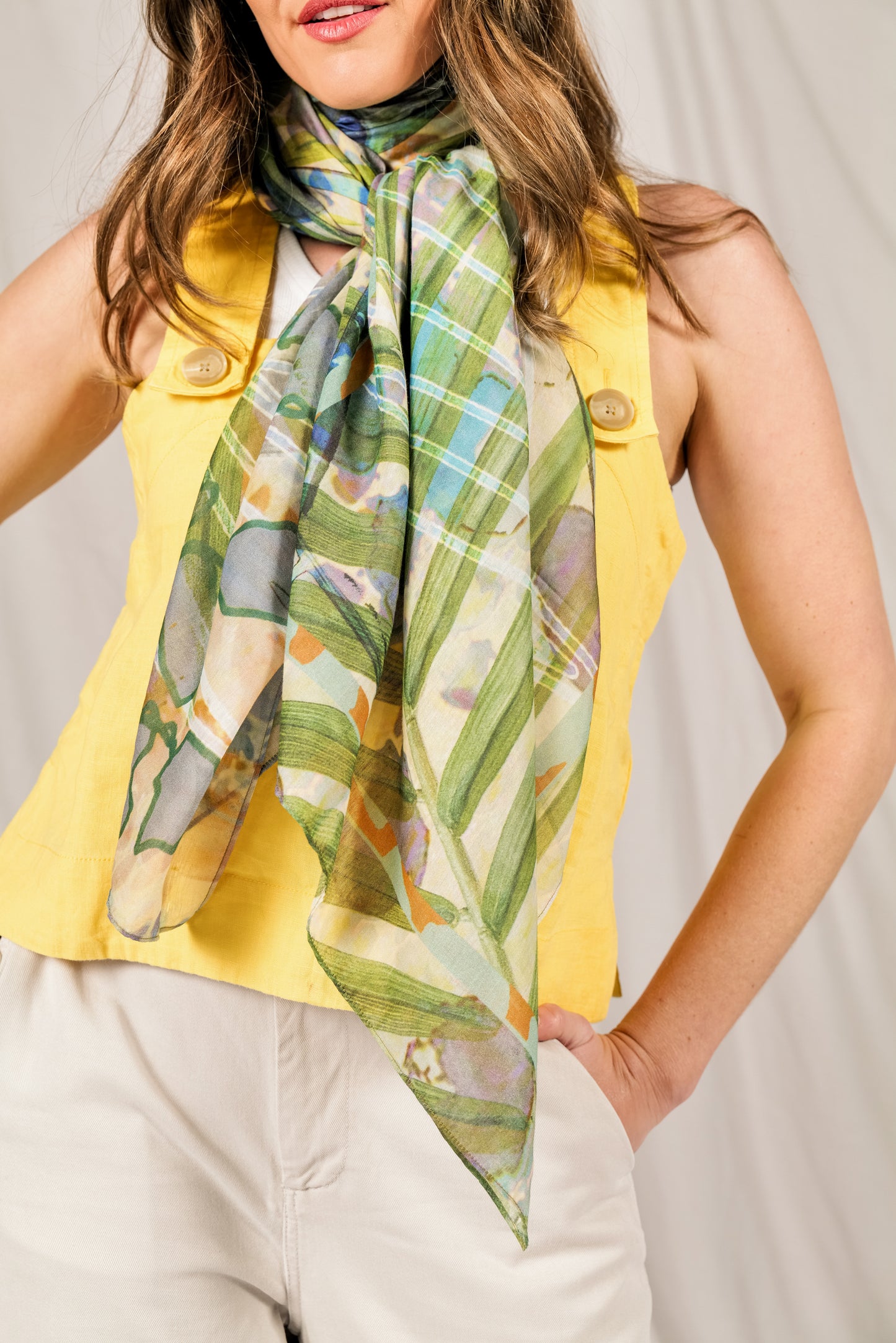 HALCYON silk-cotton scarf