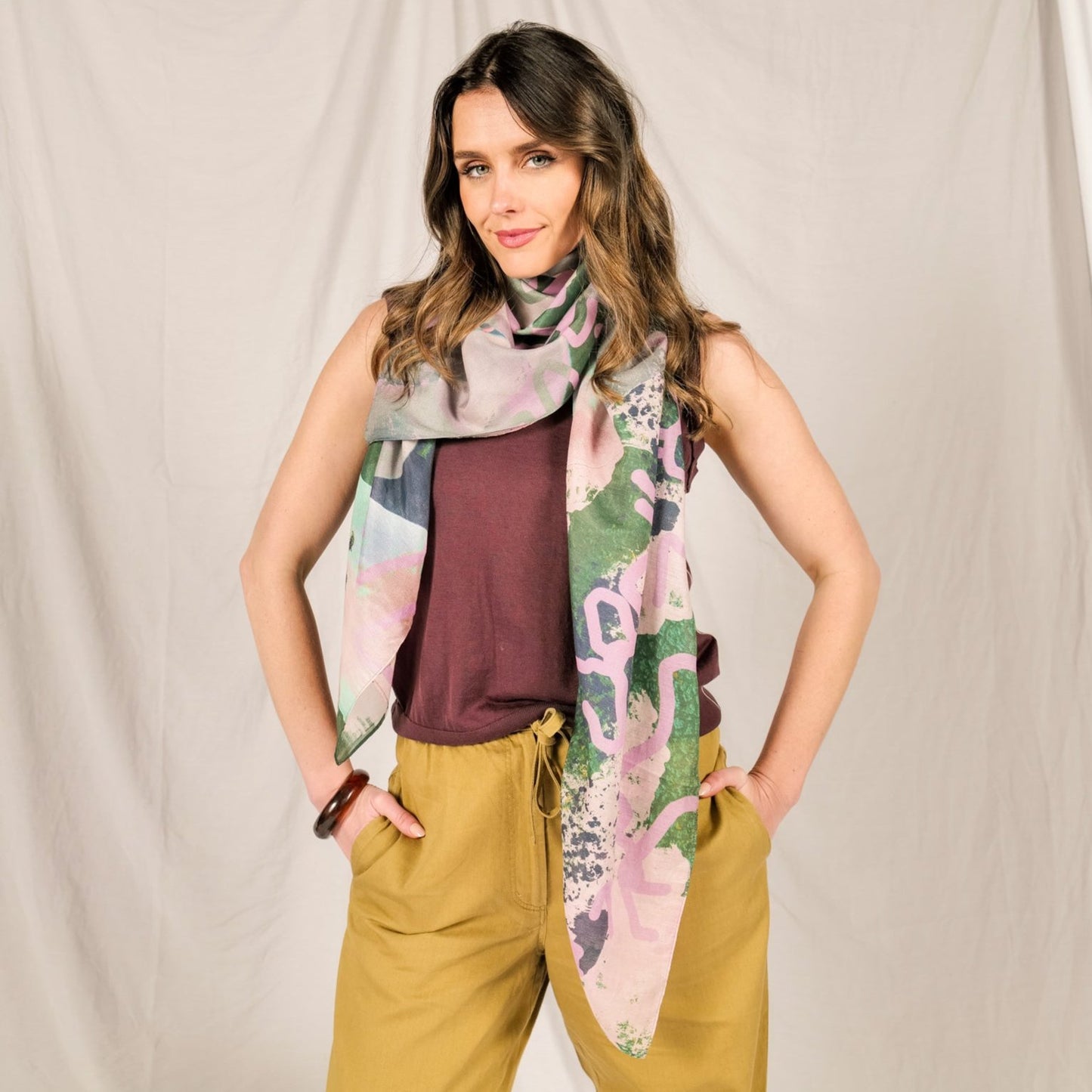 MELIORA silk-cotton scarf