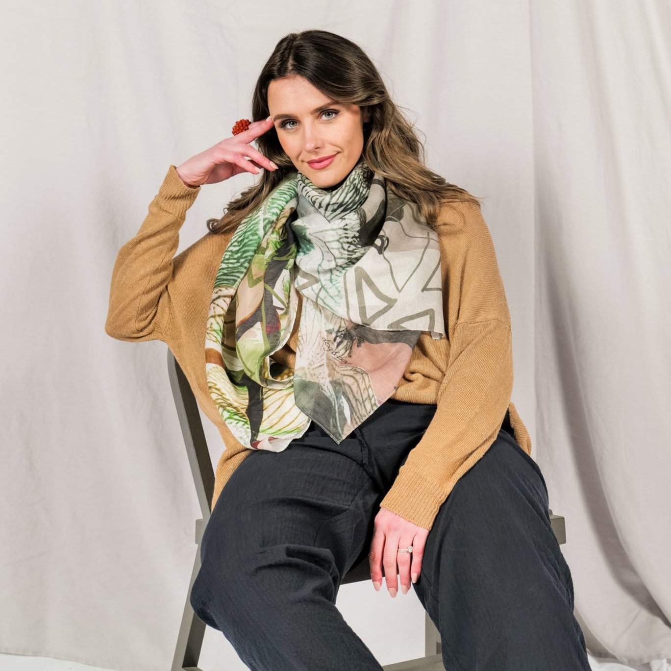 REDIVIVUS silk-cotton scarf