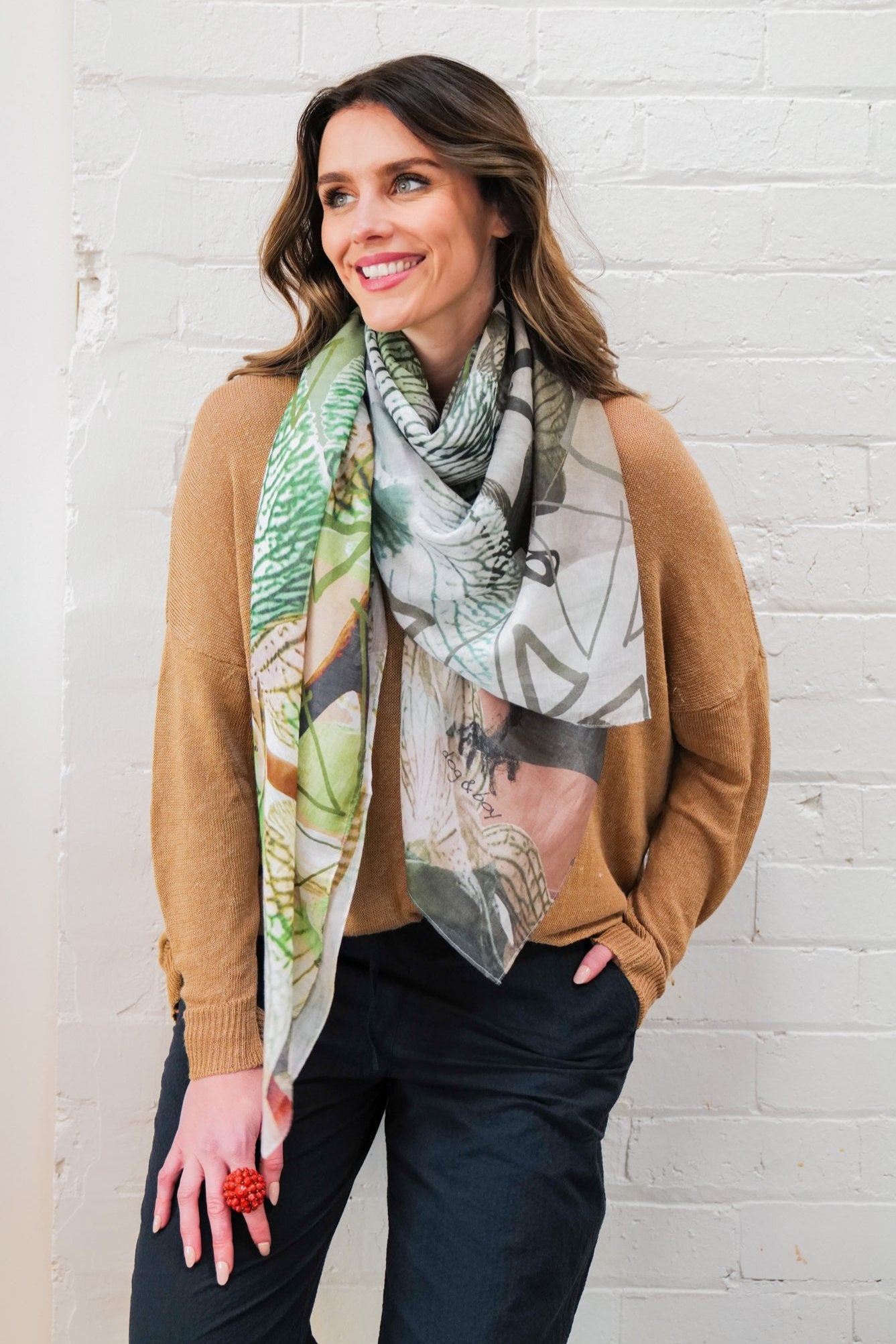 REDIVIVUS silk-cotton scarf