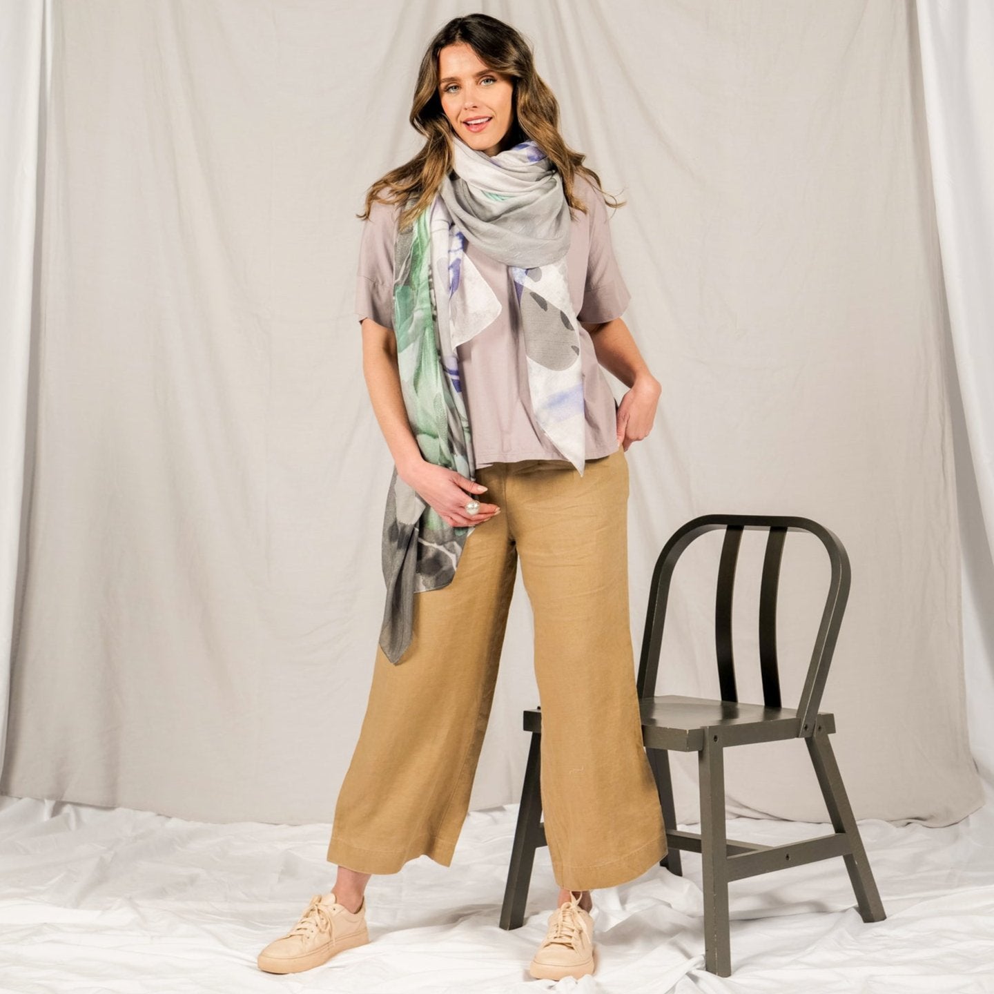 REVER silk-cotton scarf