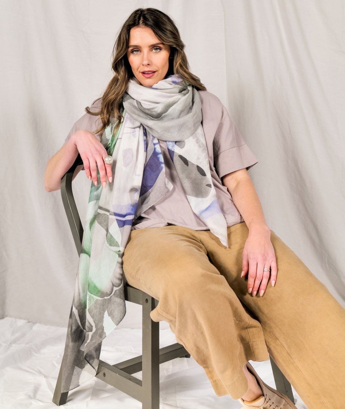 REVER silk-cotton scarf