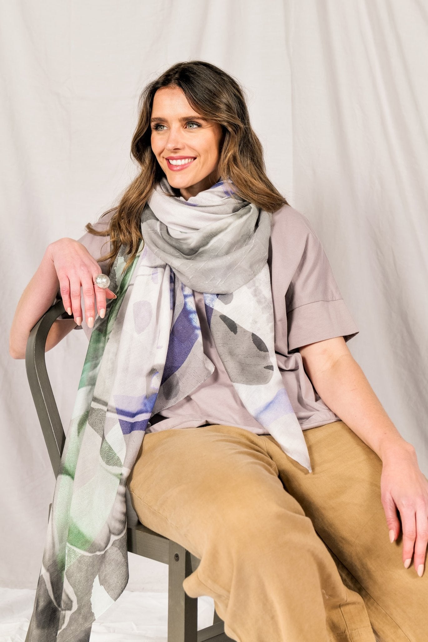 REVER silk-cotton scarf