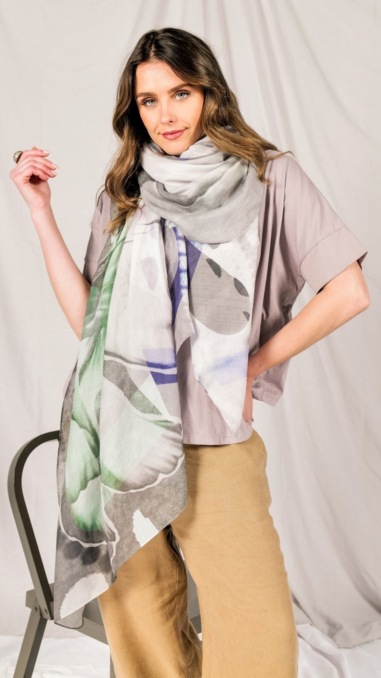 REVER silk-cotton scarf