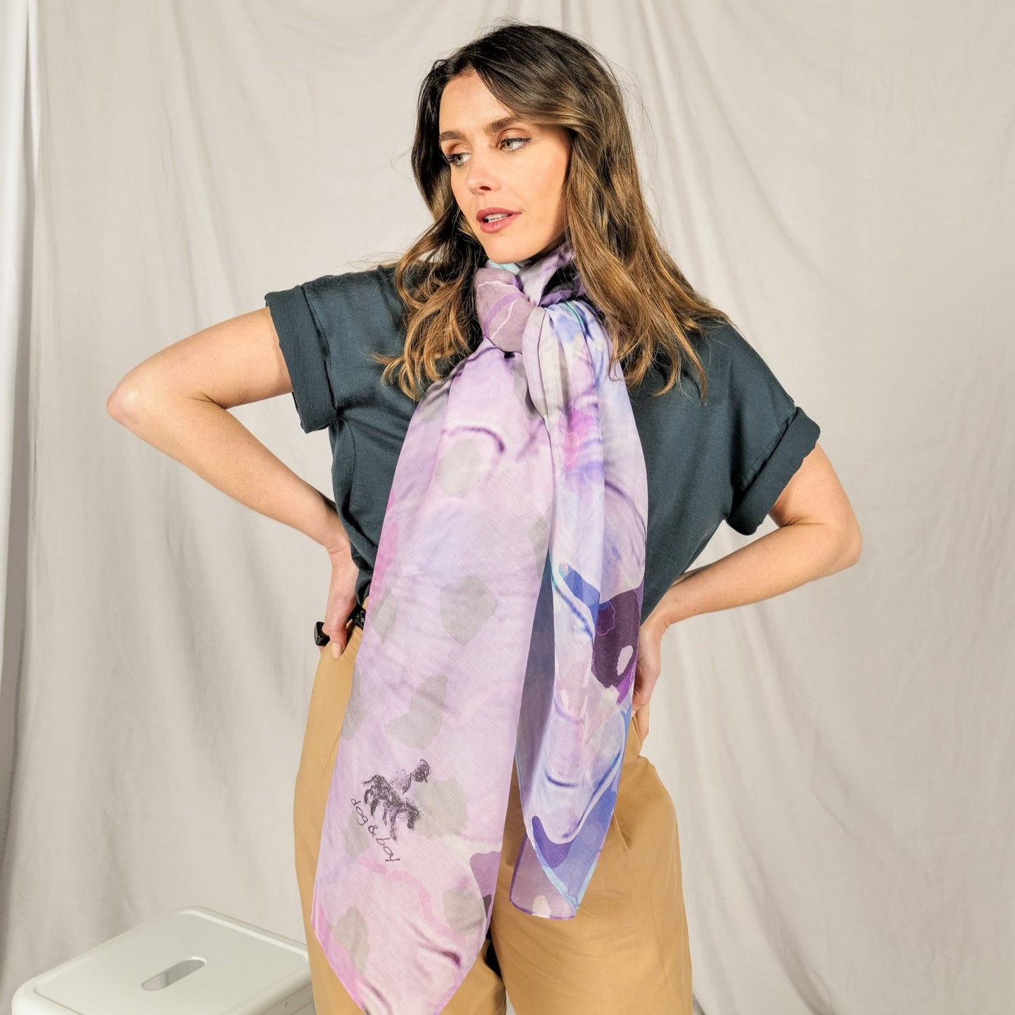 RIRE silk-cotton scarf