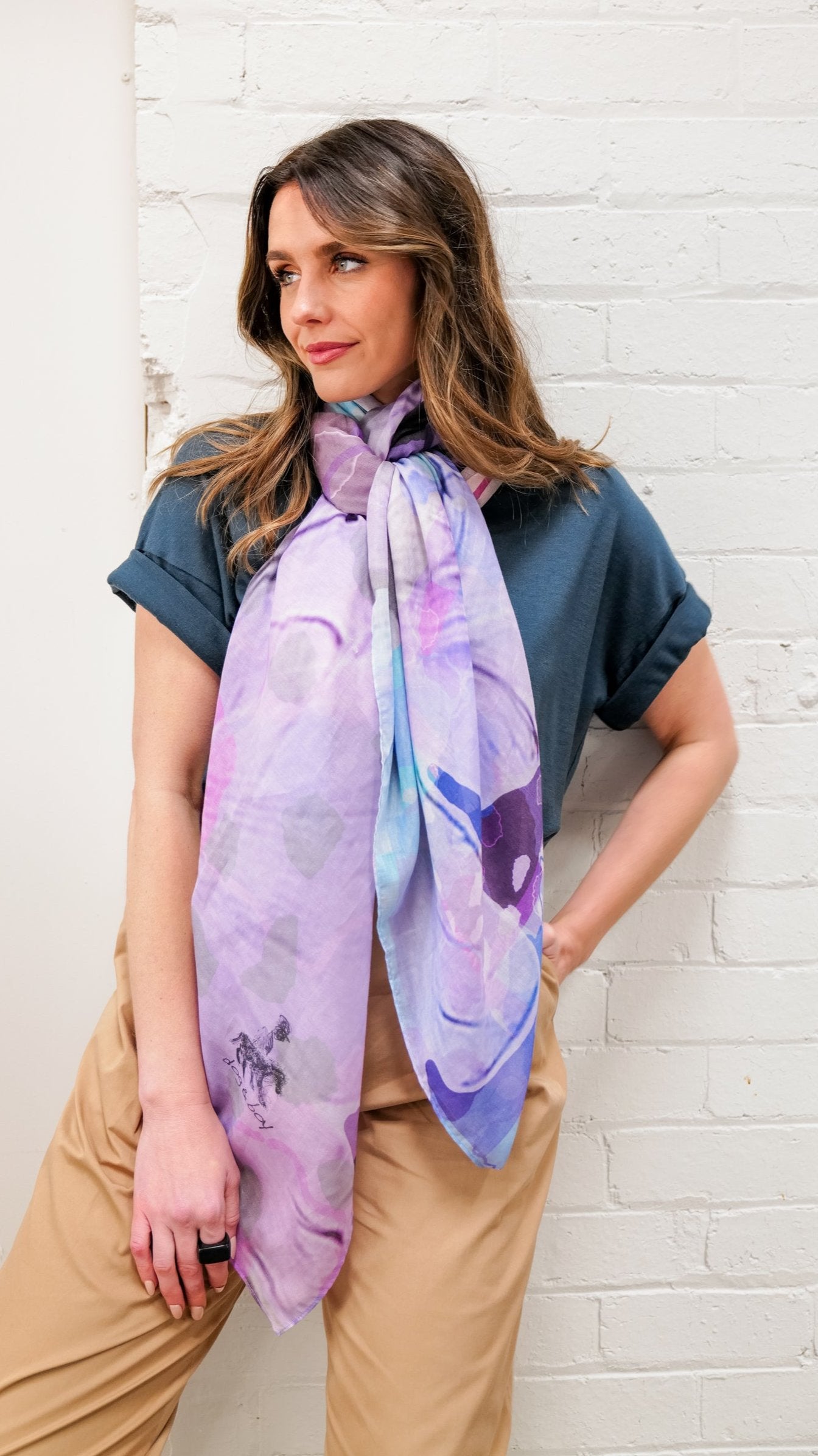 RIRE silk-cotton scarf