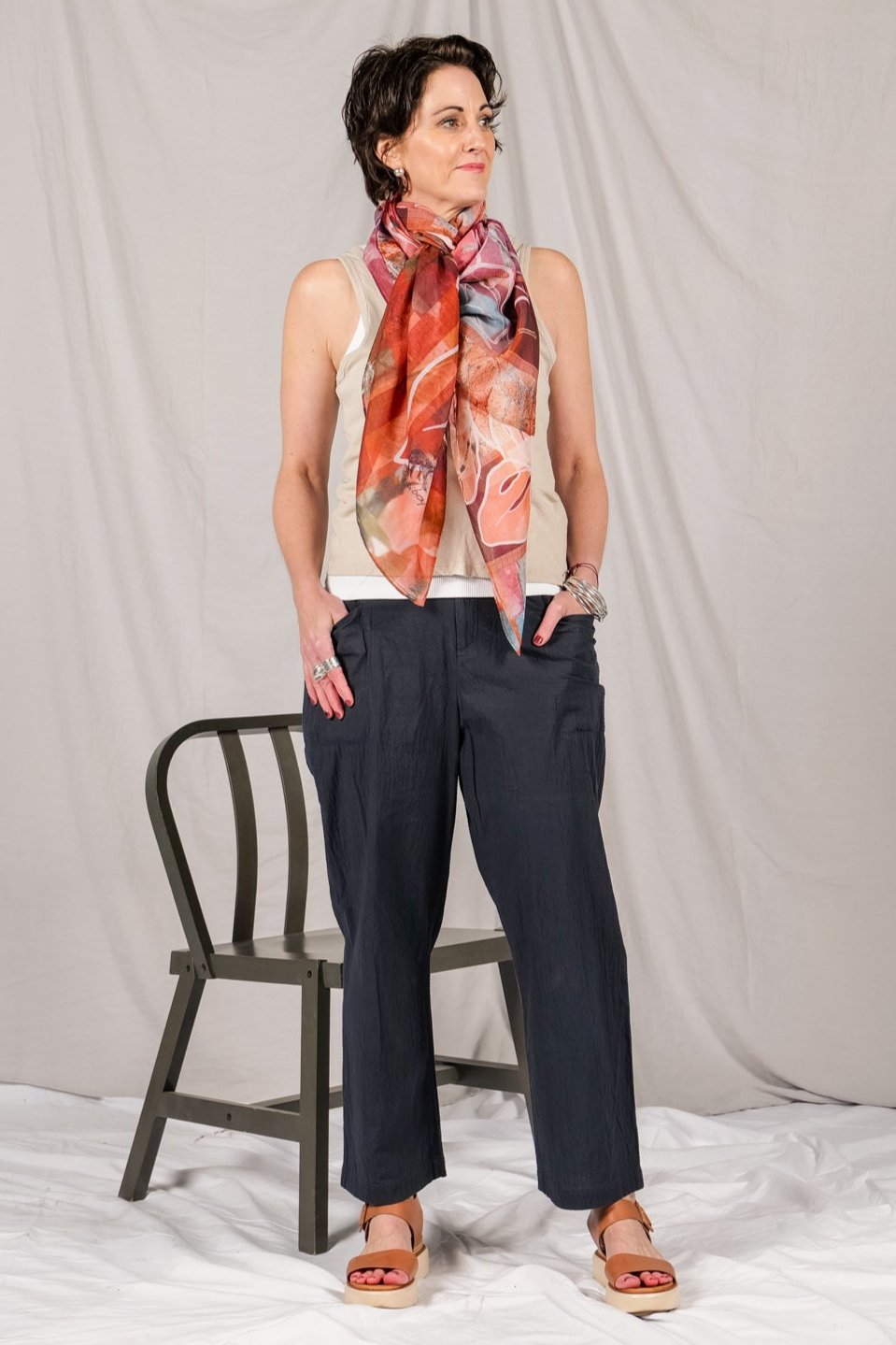 APRICITY silk-cotton scarf