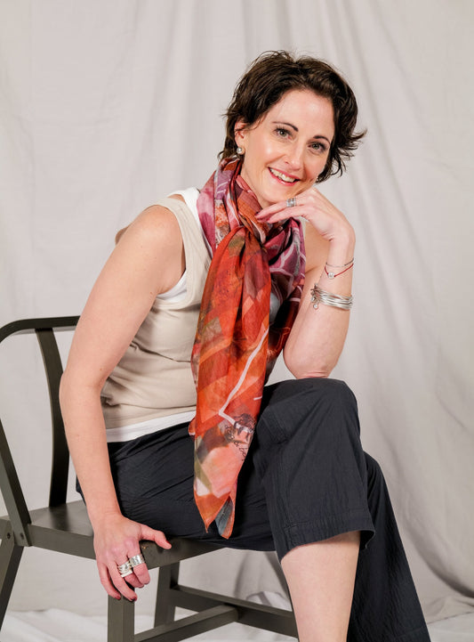 APRICITY silk-cotton scarf