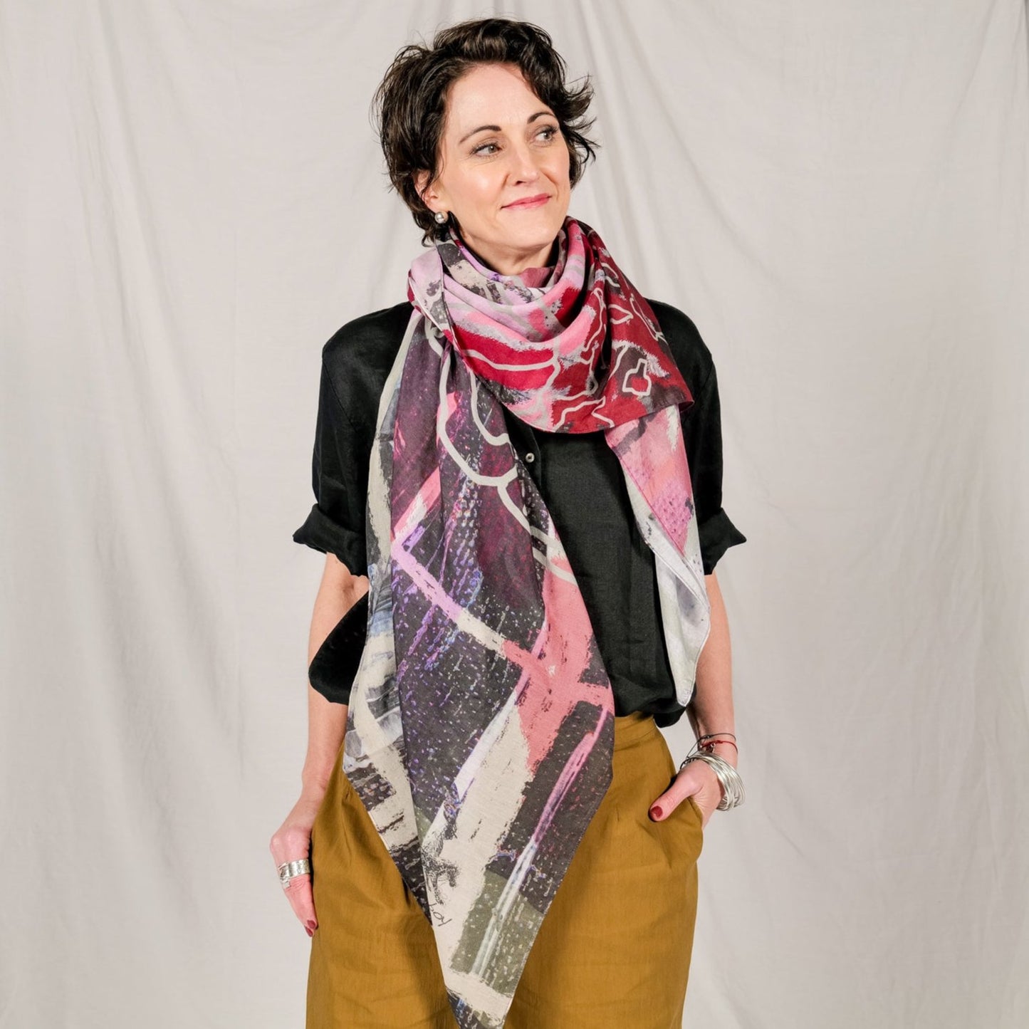 KERFI silk-cotton scarf