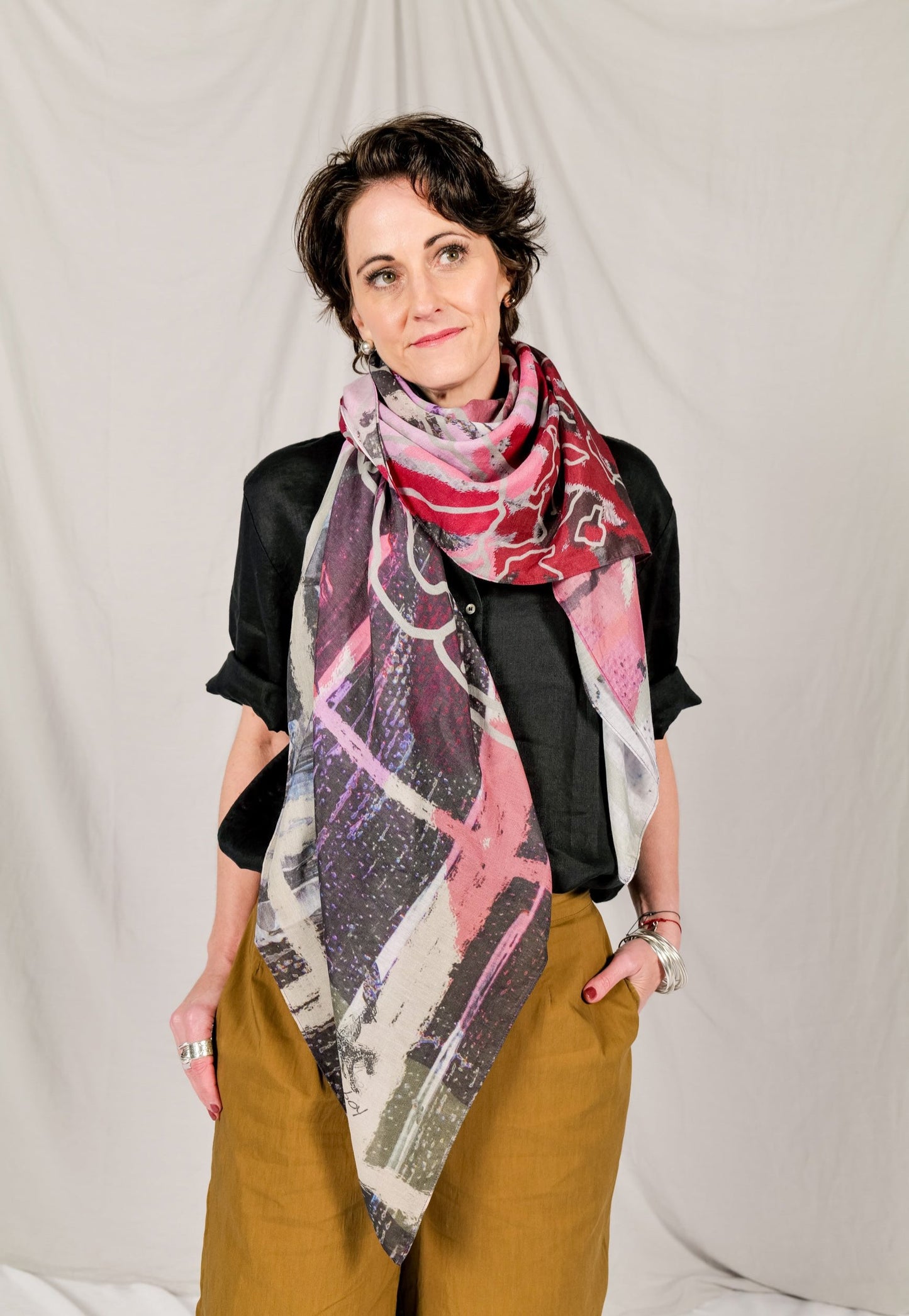 KERFI silk-cotton scarf