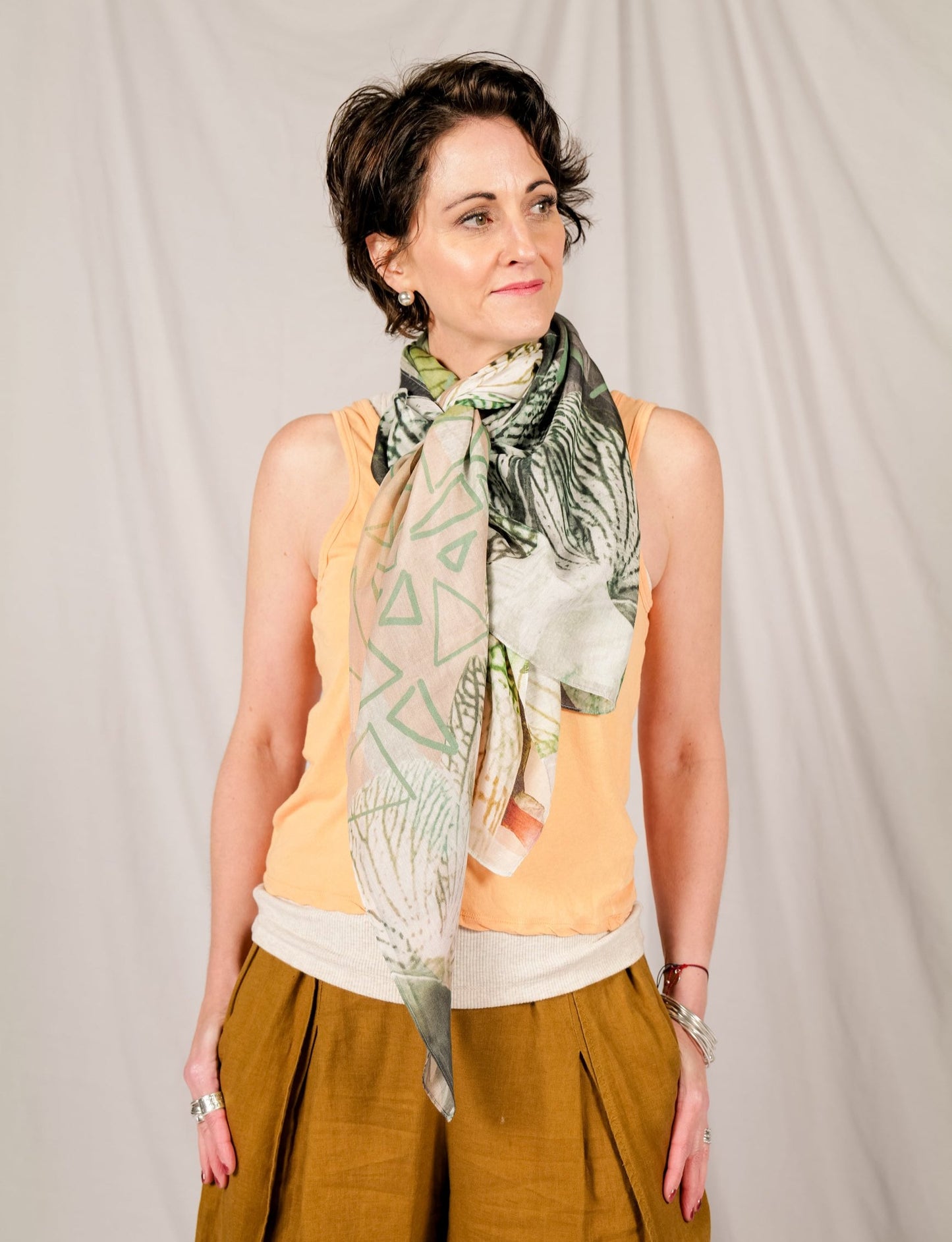 REDIVIVUS silk-cotton scarf