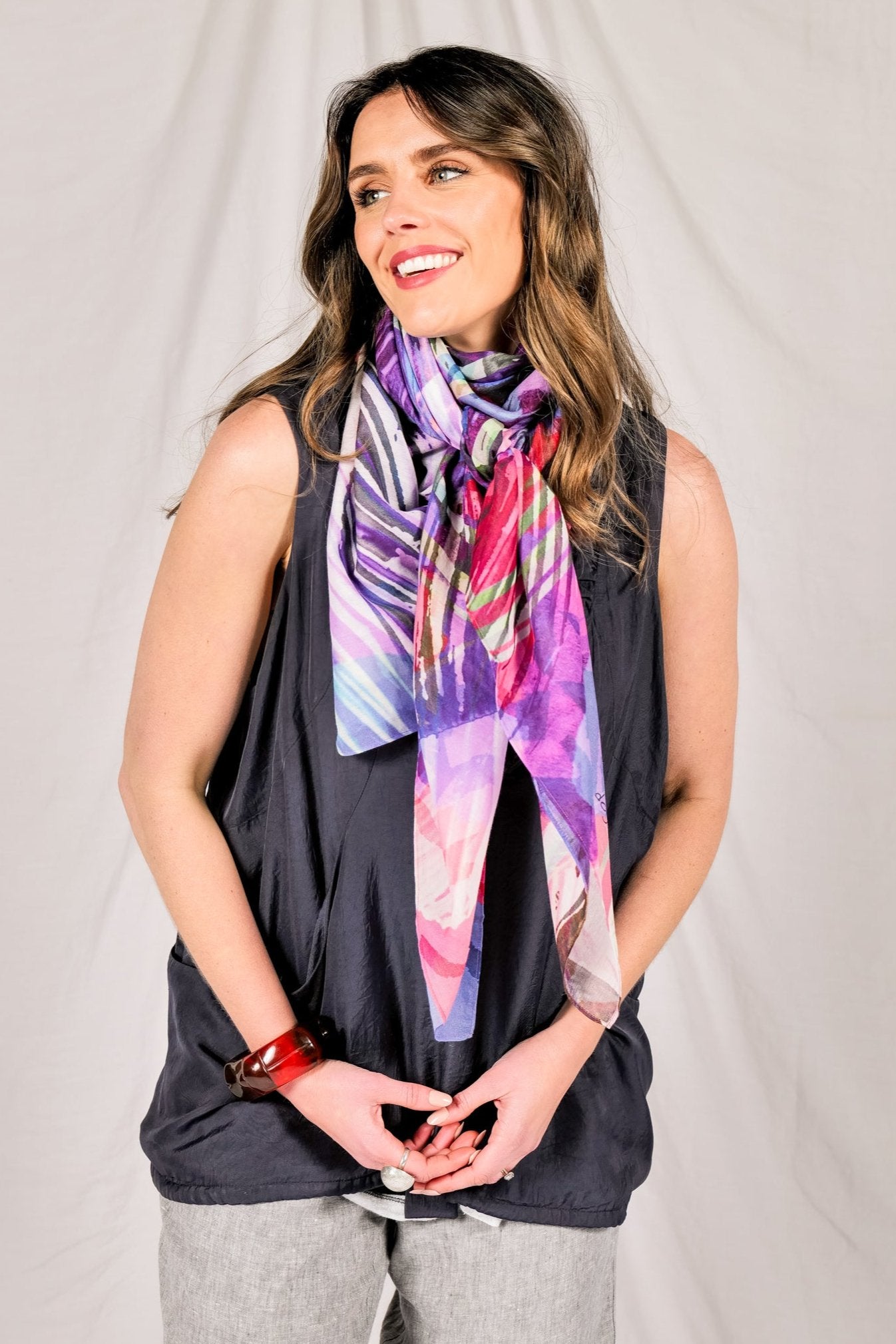 VERVE silk-cotton scarf