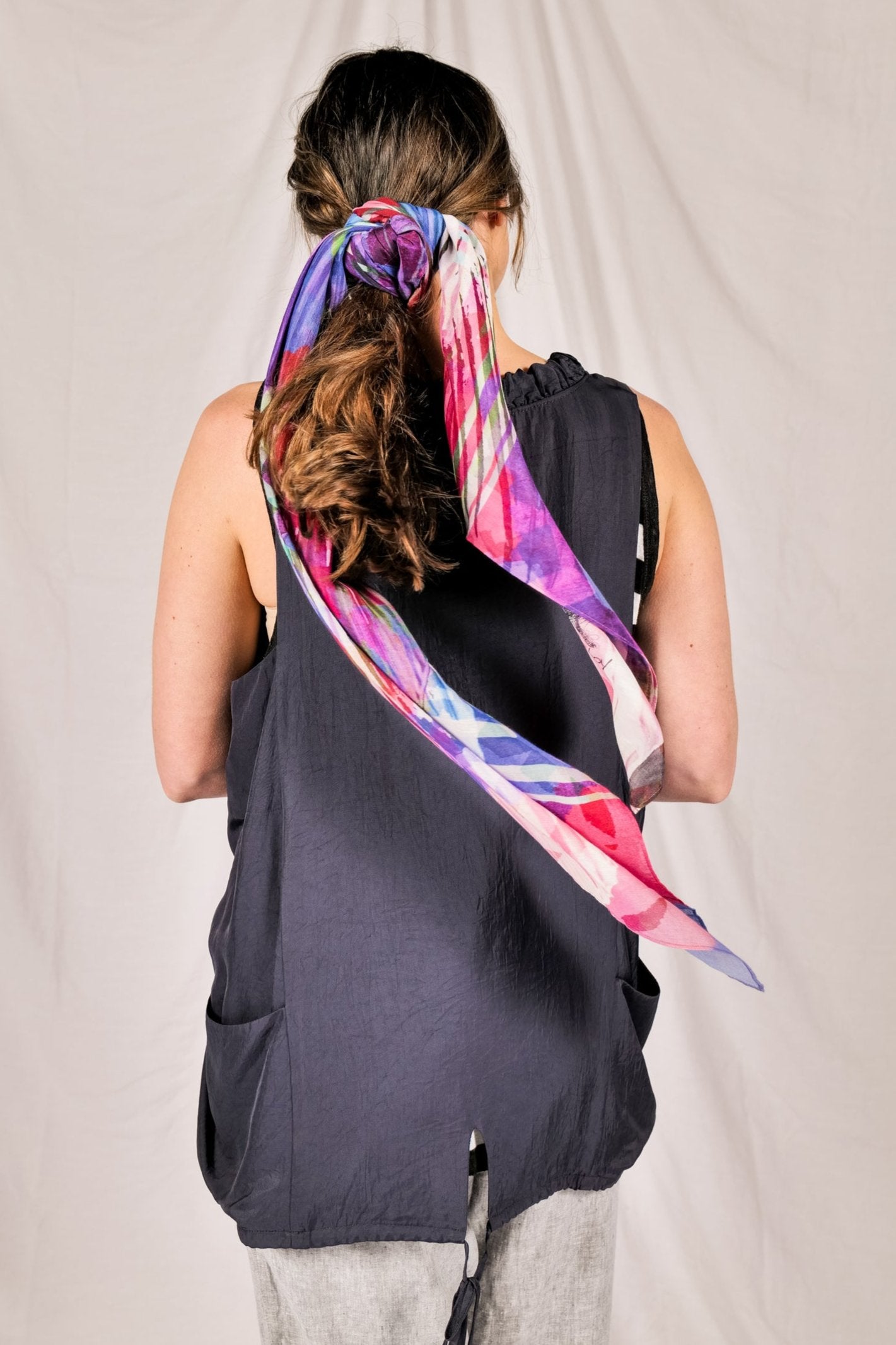 VERVE silk-cotton scarf