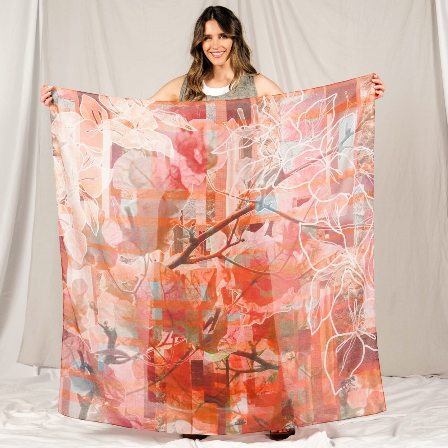 APRICITY silk-cotton scarf