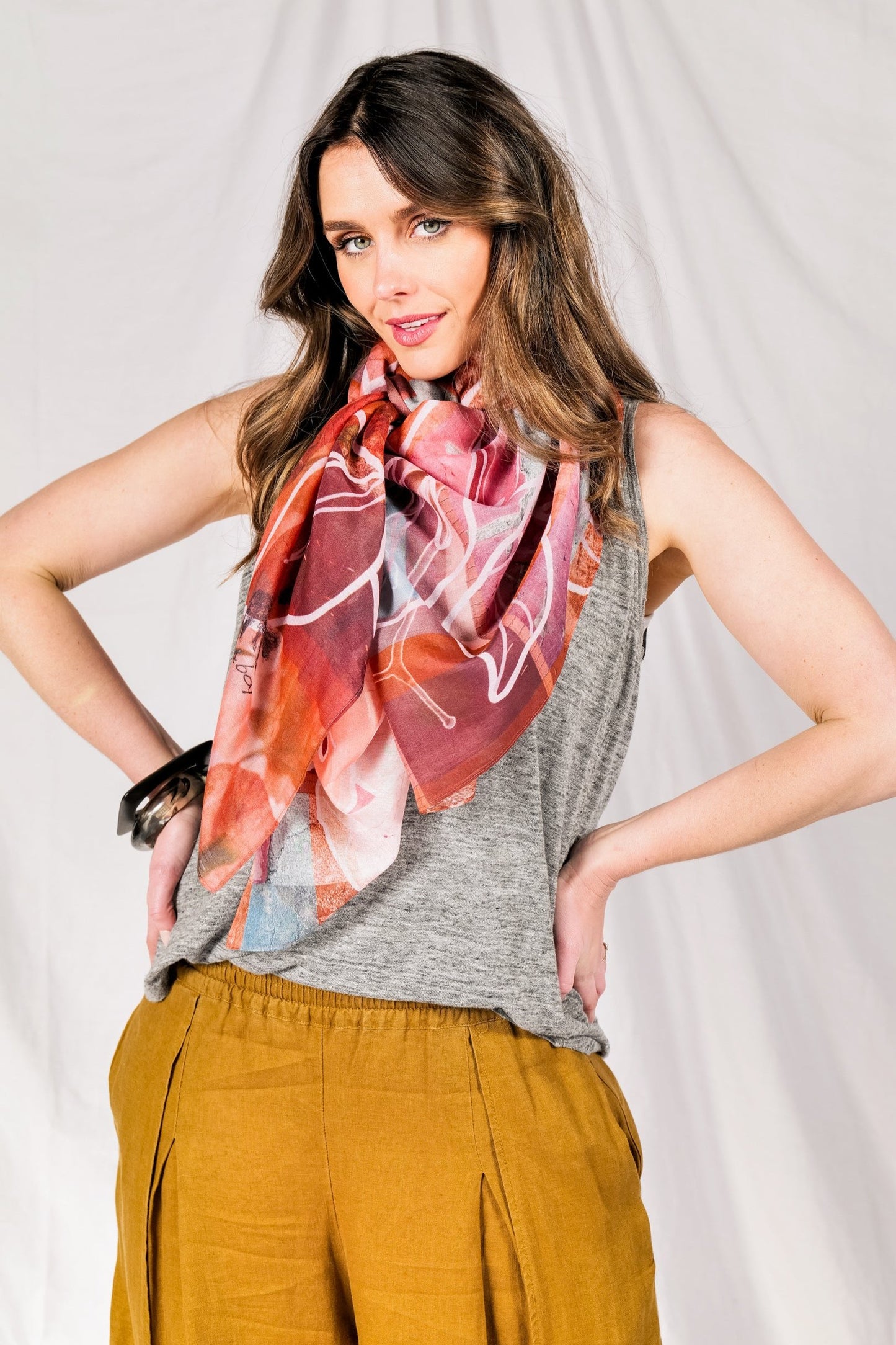 APRICITY silk-cotton scarf