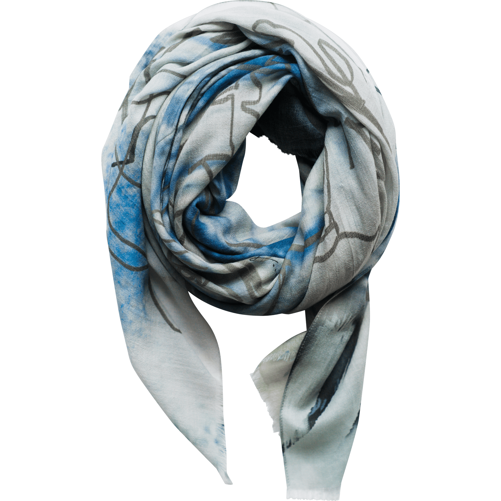 blue wool scarf