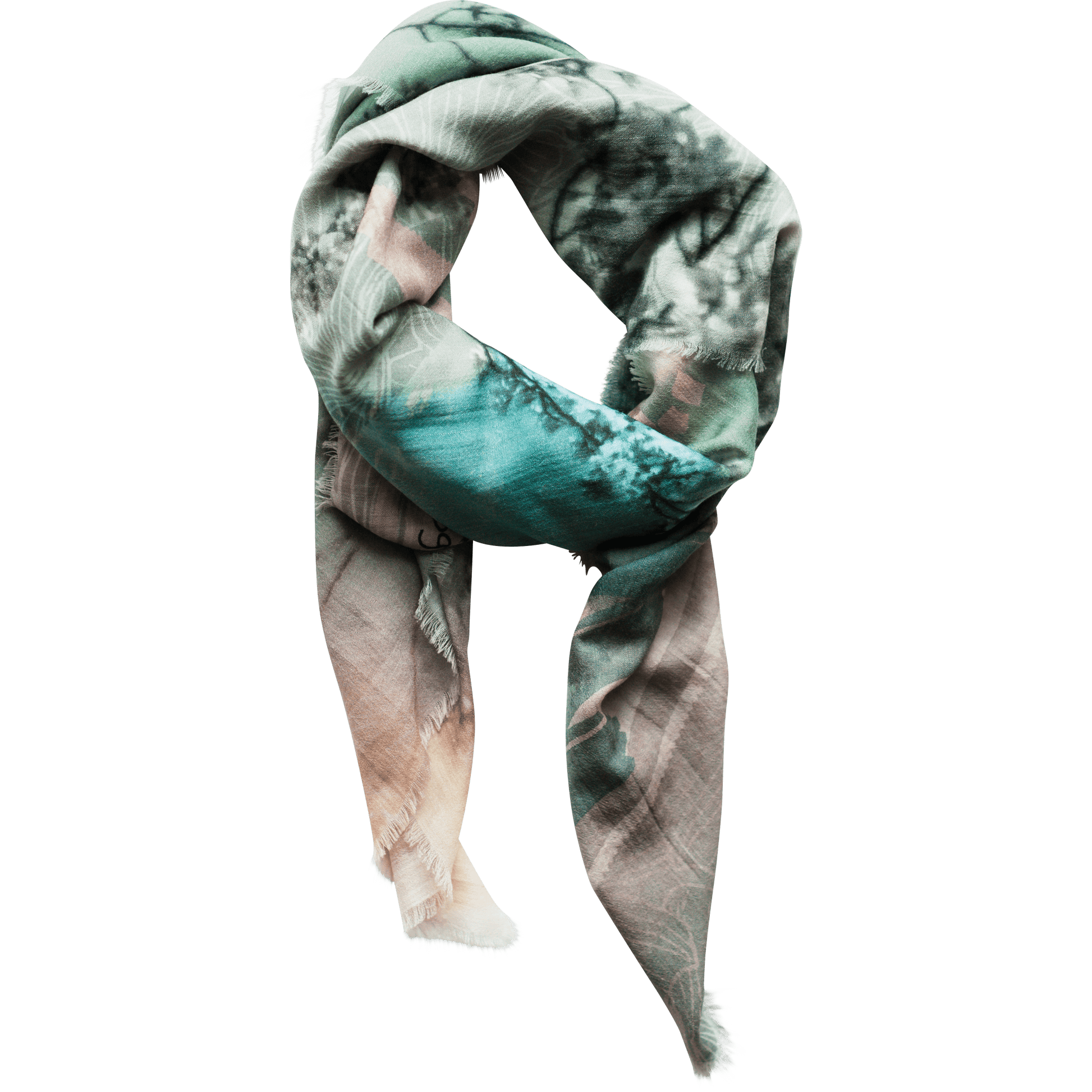 green wool scarf