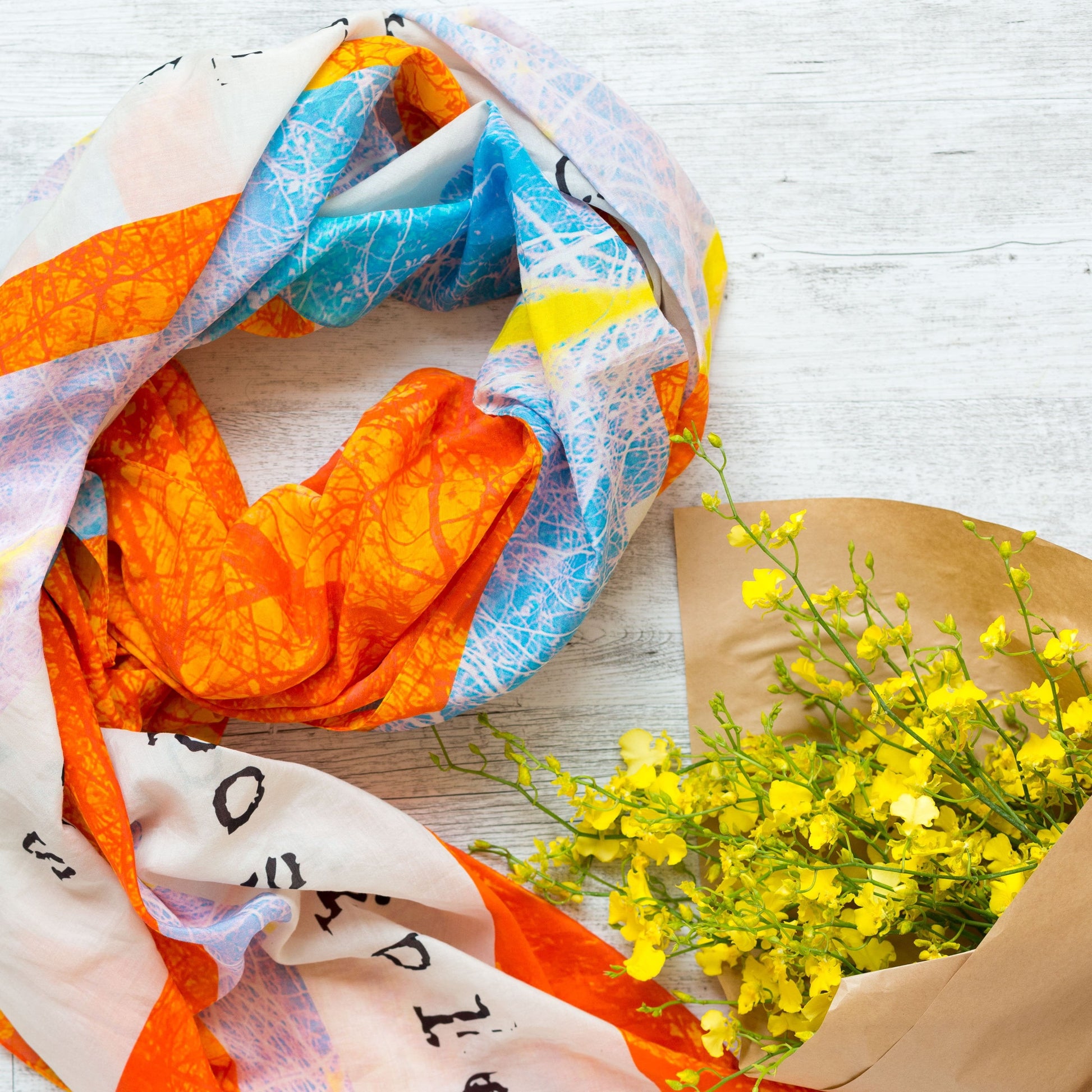 bright orange scarf