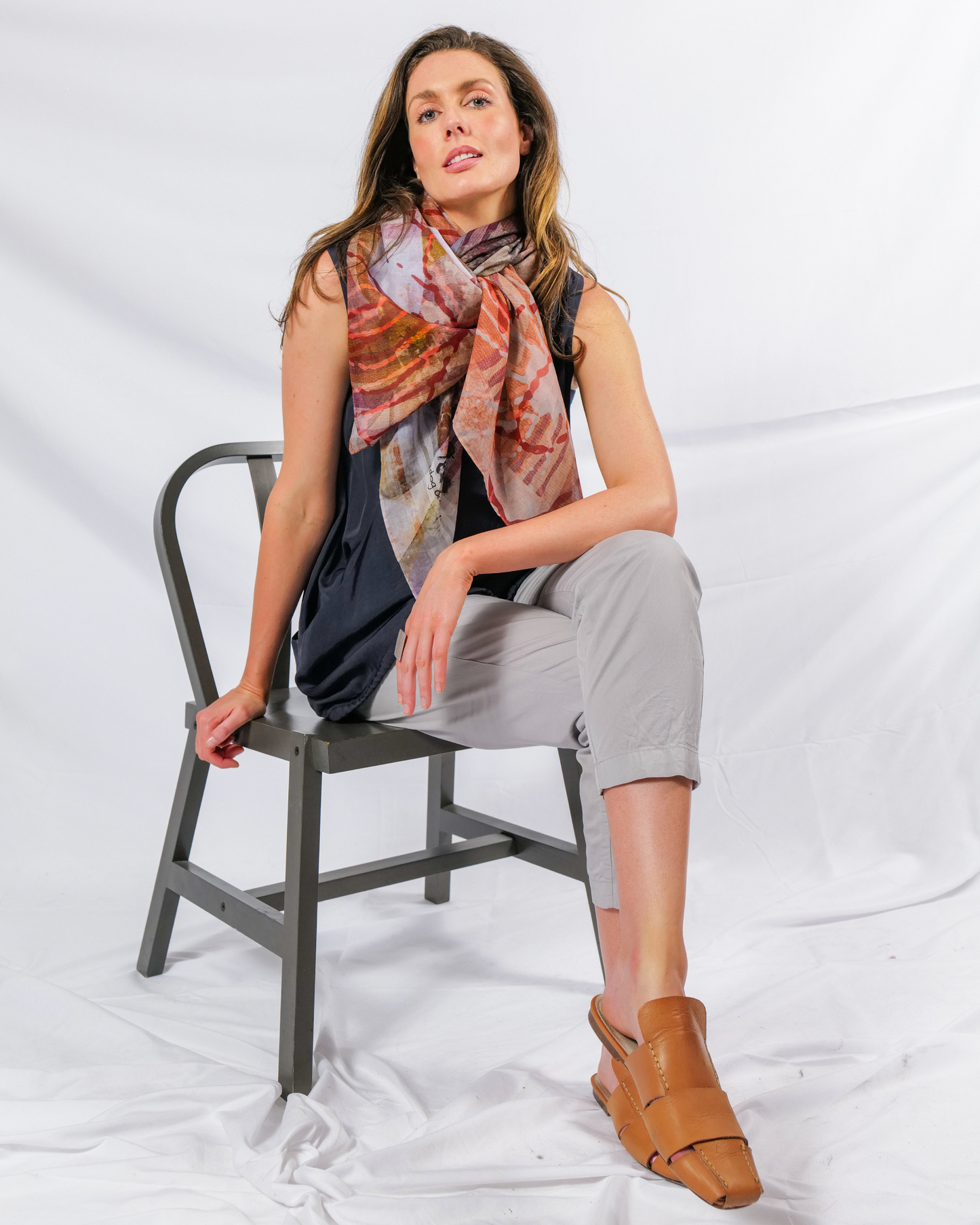 KVELL silk-cotton scarf