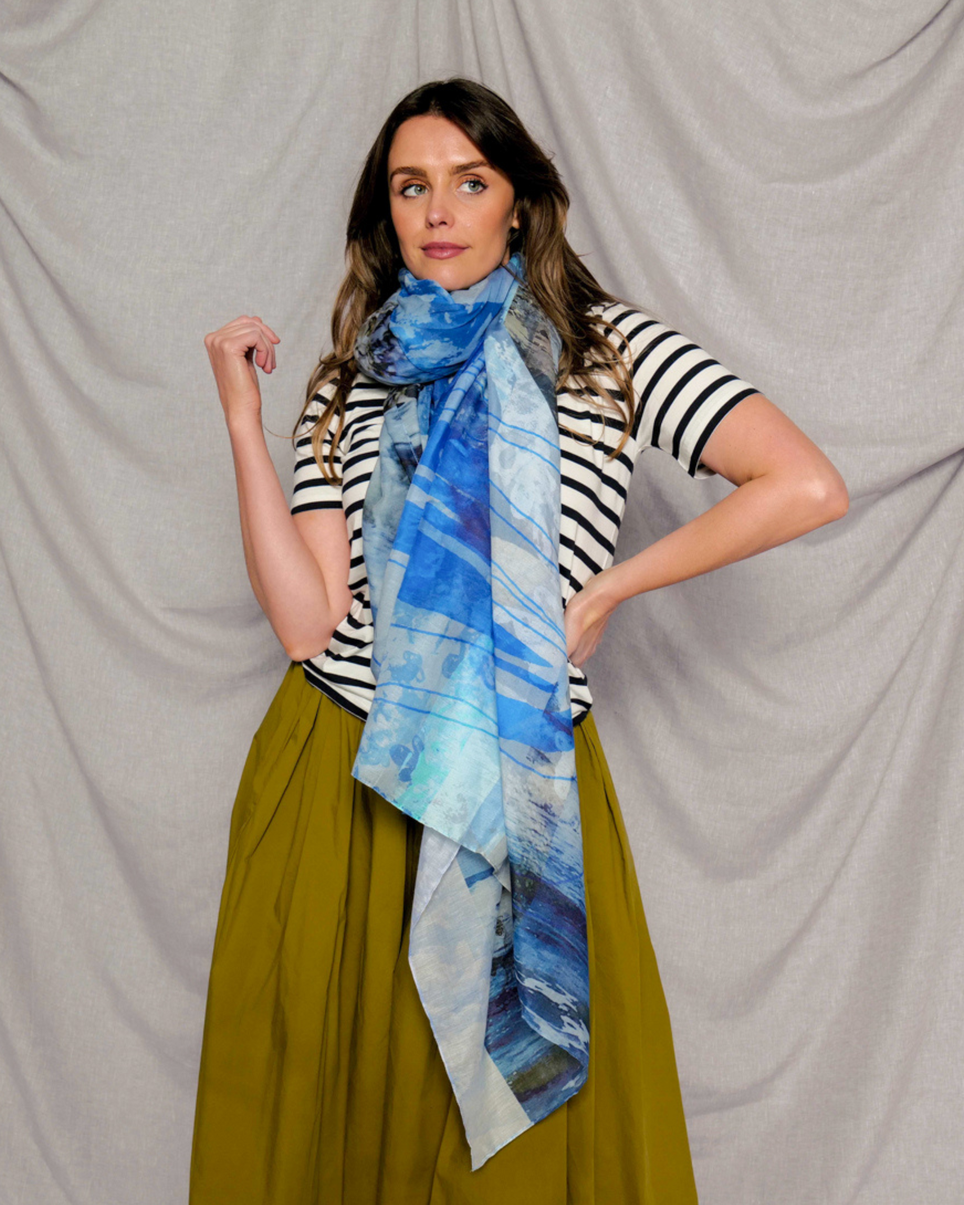 blue sarong scarf ocean scarf design