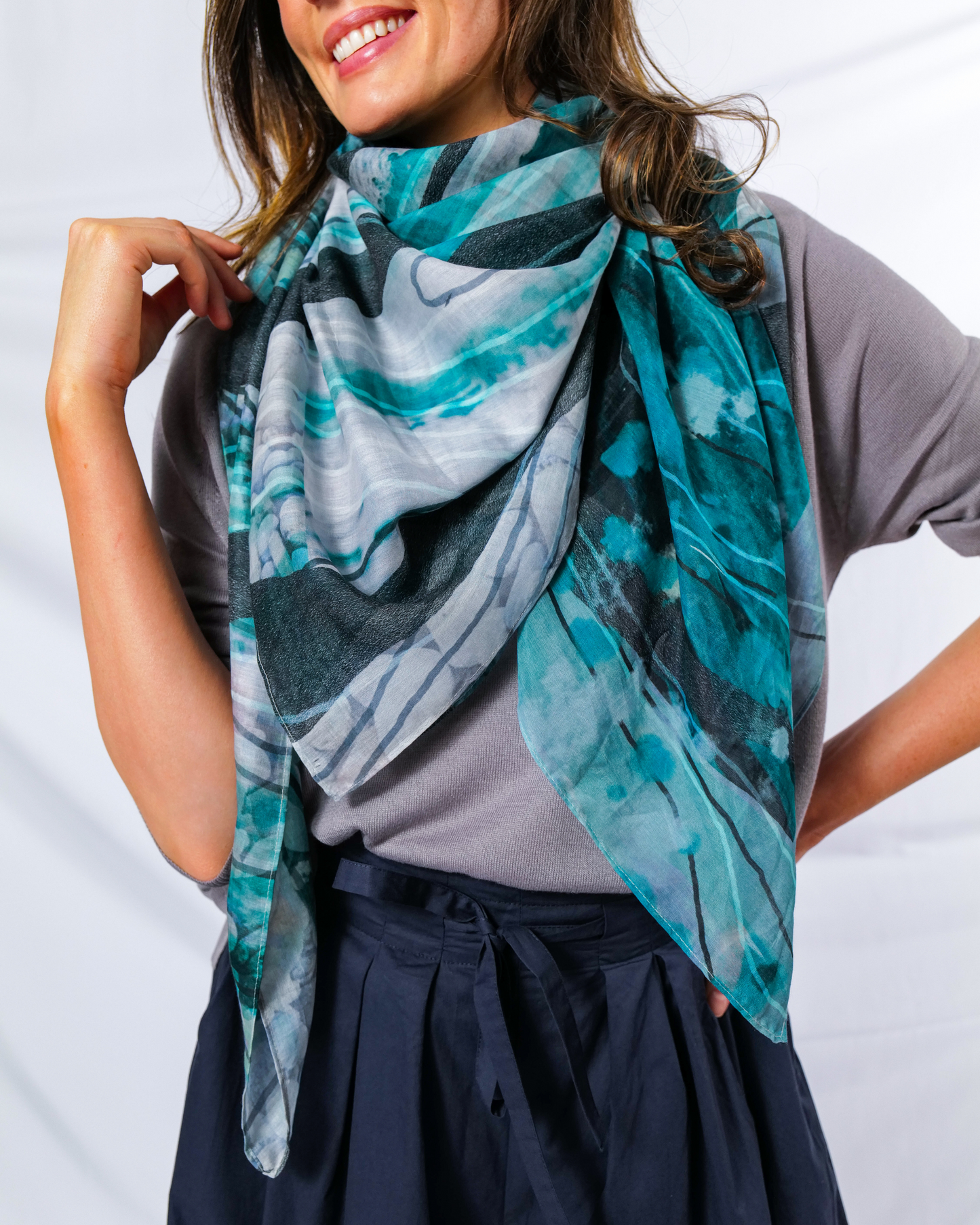 ADRIFT silk-cotton scarf