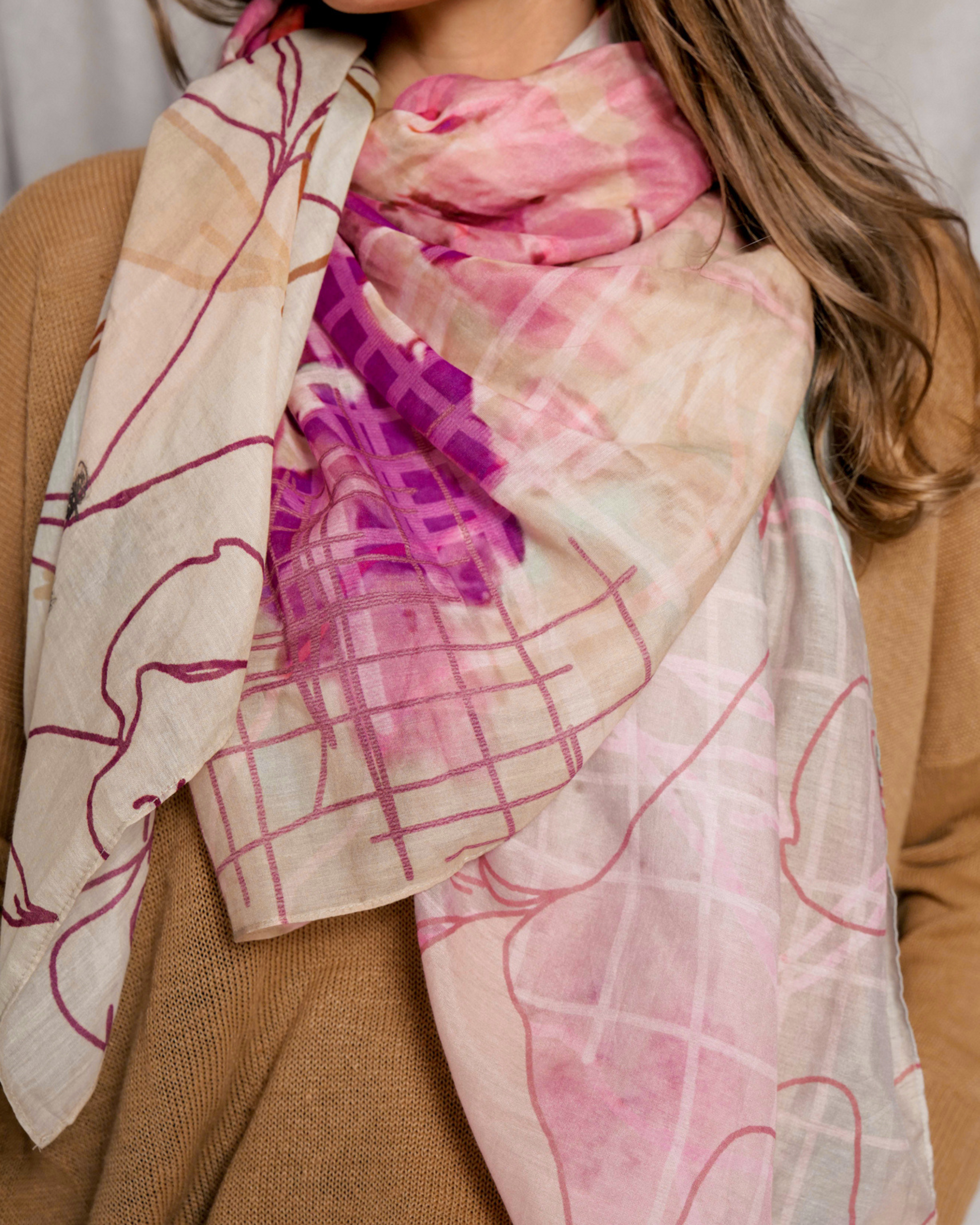 the perfect gift idea pink silk cotton scarf