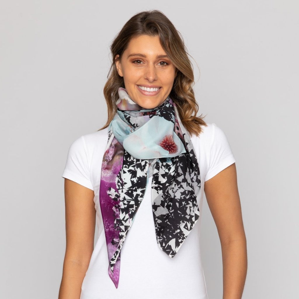 FLOS | magnolia silk scarf (SAMPLE)