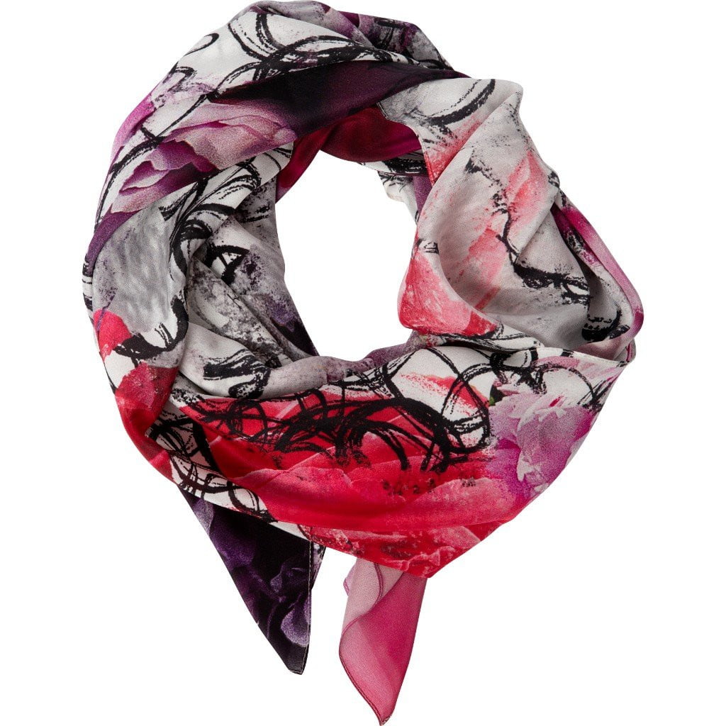 FLOS | peonies silk scarf (SAMPLE)