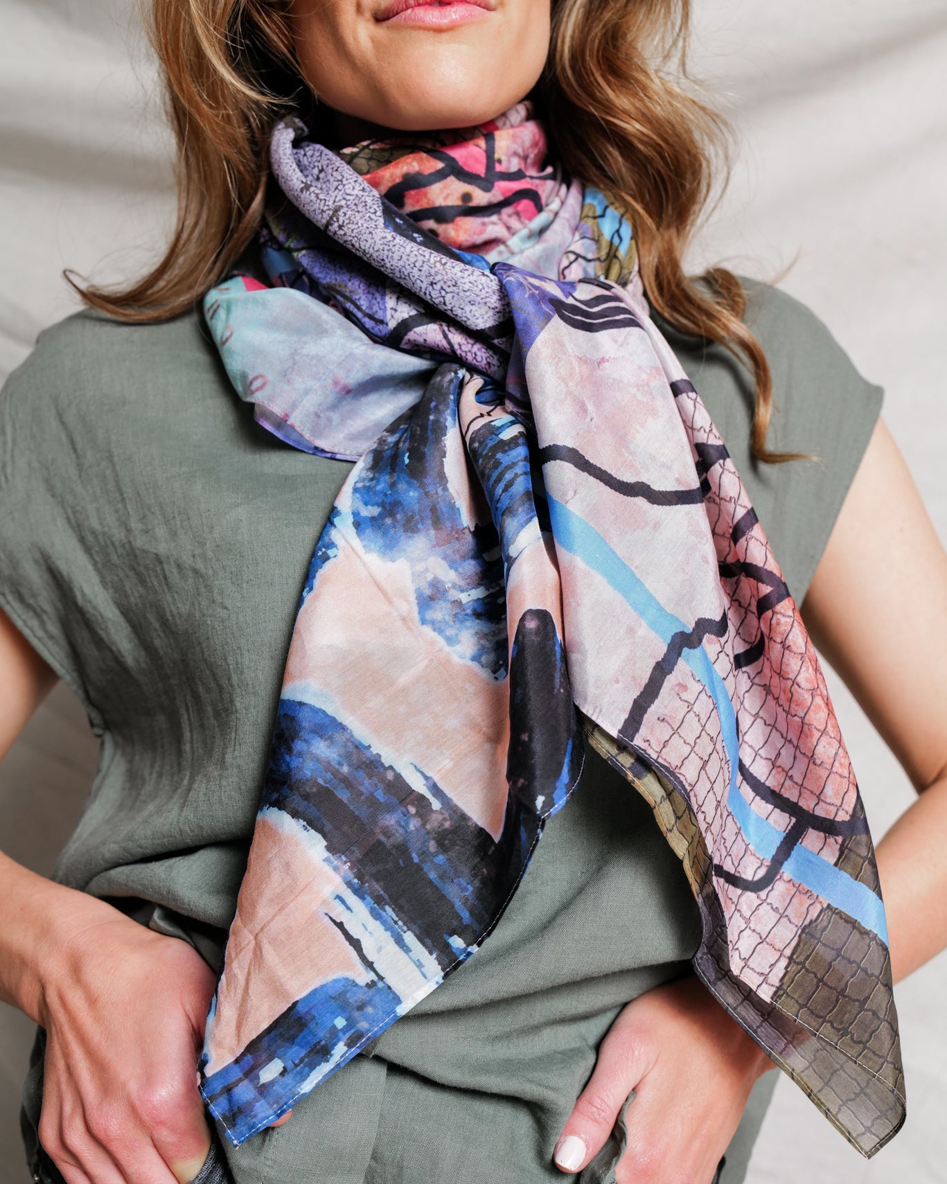 FRAGMENT silk-cotton scarf (SAMPLE)