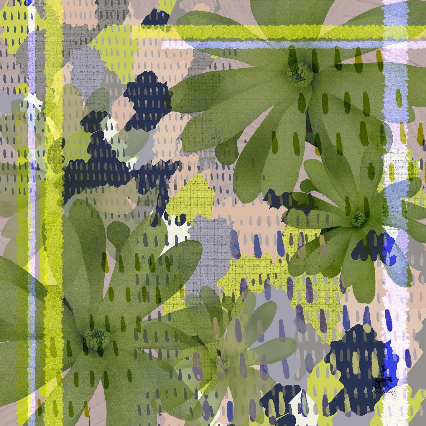 textile design with magnolia flower scarf print